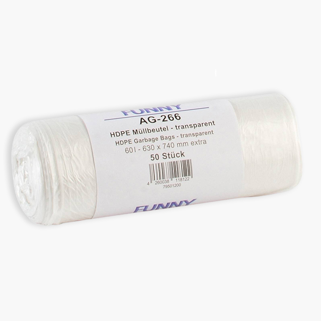 HDPE Müllbeutel, extra, natur, 60 l – Bild 2